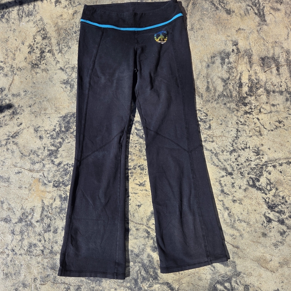 Old Navy Womens Black Leggings with Blue Accent, Vintage Y2K